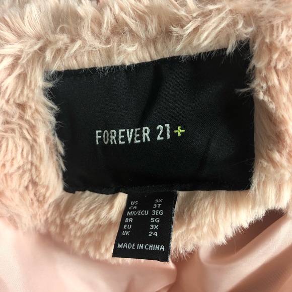 Forever 21 Plus Faux Fur Blush Teddy Bear Jacket - Picture 6 of 7